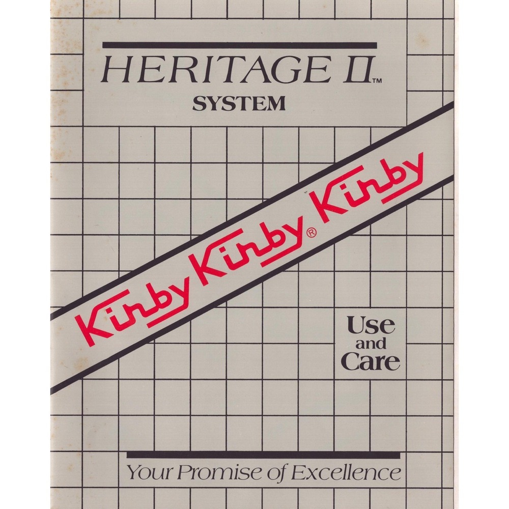 Vintage 1980s Kirby Heritage II System Use and Care Manual Booklet Vacuum